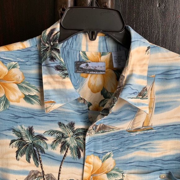 🌴 Corsini Hawaiian Rayon Camp Shirt Sailboats 🌴 - Picture 8 of 8
